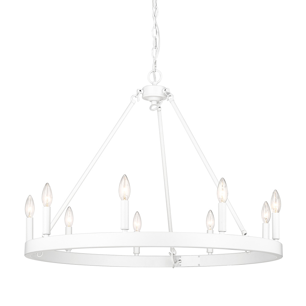 Golden Lighting Alastair 9-light Chandelier in Matte White